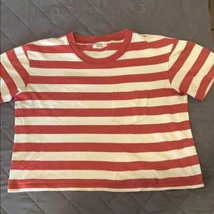Madewell striped cropped tee
